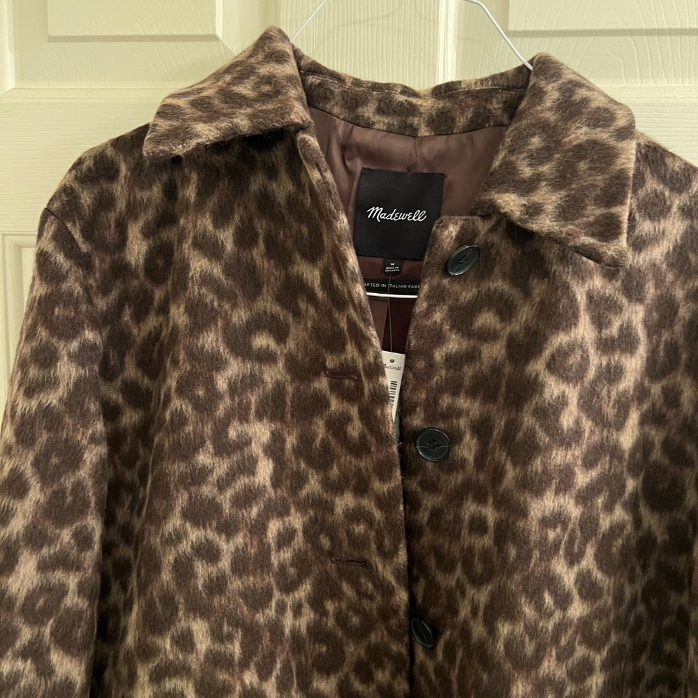 Madewell Single Breasted Topcoat In Leopard Print - Picture 8 of 9